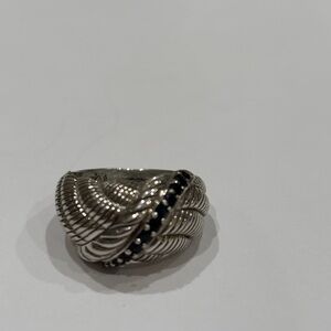 Judith Ripka midnight sapphire and sterling roap ring